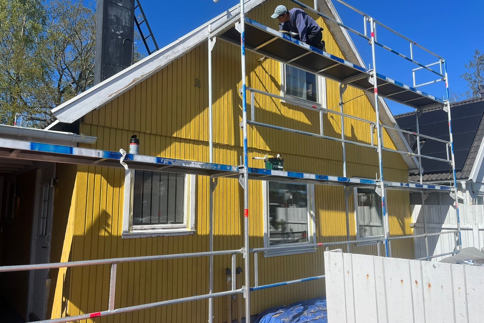 Fasadrenovering utförd av Arbetslag Bygg