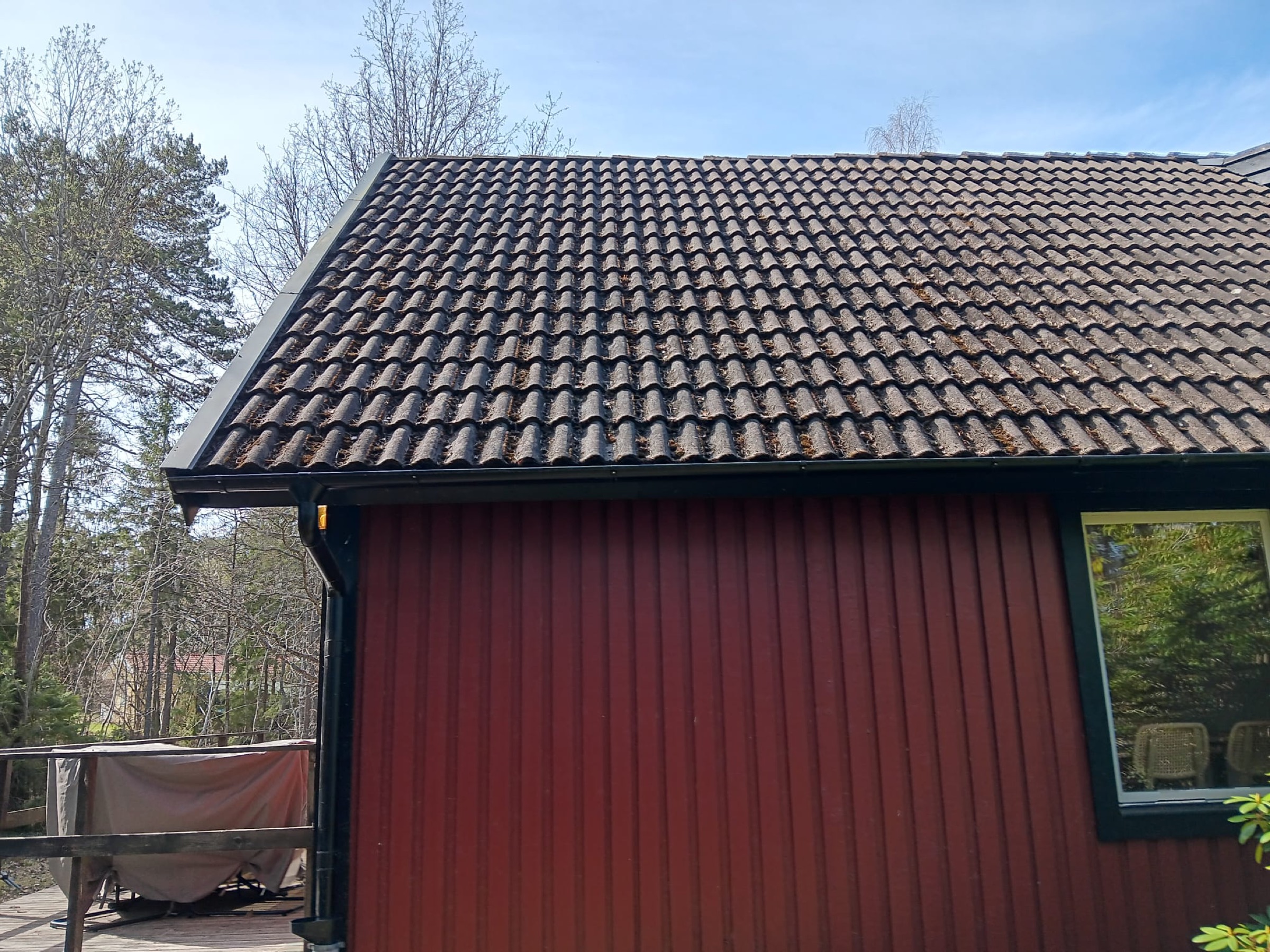 Rengjort villatak efter taktvätt och takvård av Arbetslag Bygg